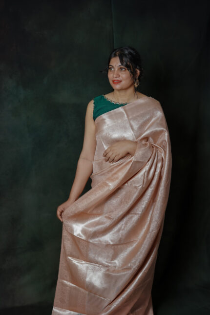 Peach Glow Tissue Silk Saree
